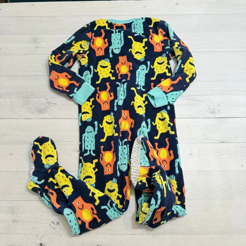 Carters kids monster print one piece footed‎ pajamas 5T